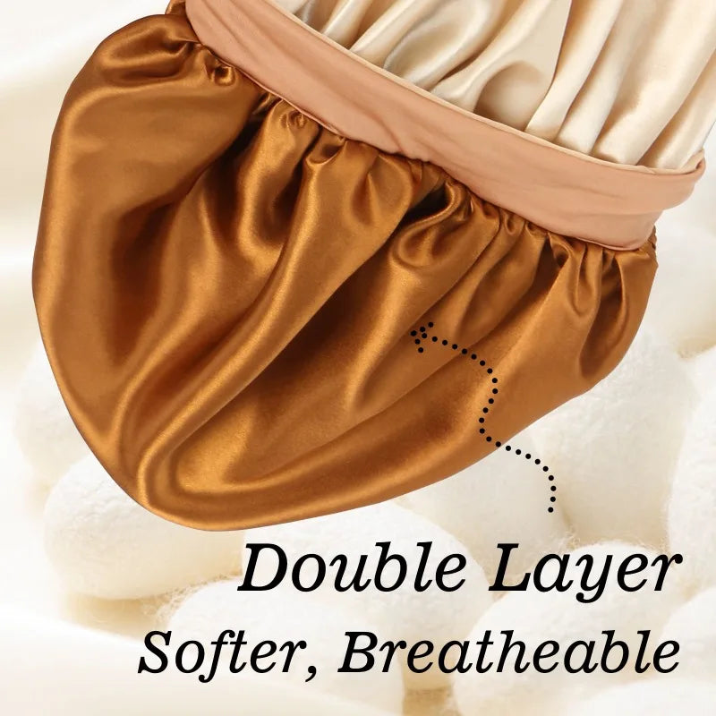 Double Layer Elastic Bow Sleep Hair Cap Turban – Unisex Sleep Hair Cap Babs
