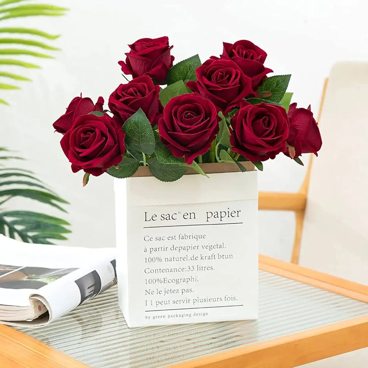 Artificial Silk Rose Bouquet 5 Pcs – Wedding & Home Décor Artificial Flower Bouquet Babs