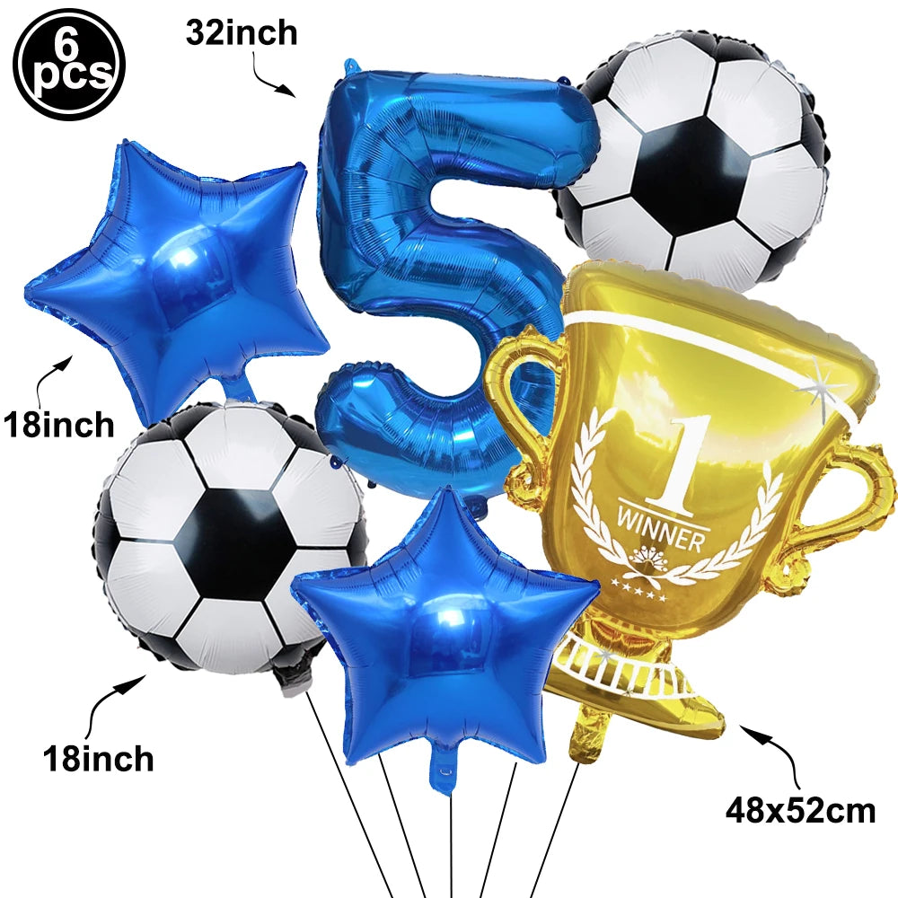 Soccer Party Balloon Kit – Football Birthday Decoration Set Party Balloon Kit Babs C Number 5 As pictures show
