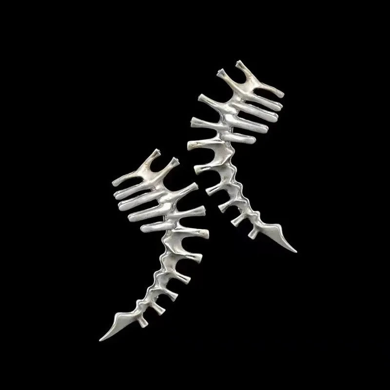 Punk Spine Thorn Clip-On Earrings – Silver Zinc Alloy Ear Cuff Clip-On Earrings Babs