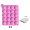 20-Hole Silicone Cake Pop & Lollipop Mold with Sticks Silicone Baking Mold Babs SET
