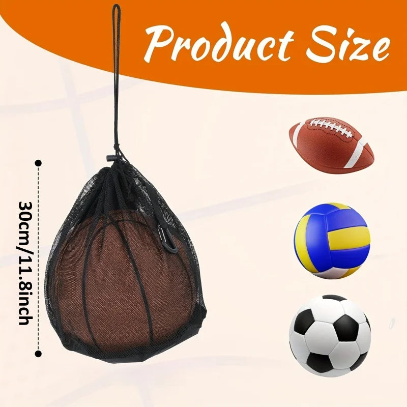 Mesh Ball Bag for Basketball Soccer Volleyball – Drawstring Sports Ball Bag Babs
