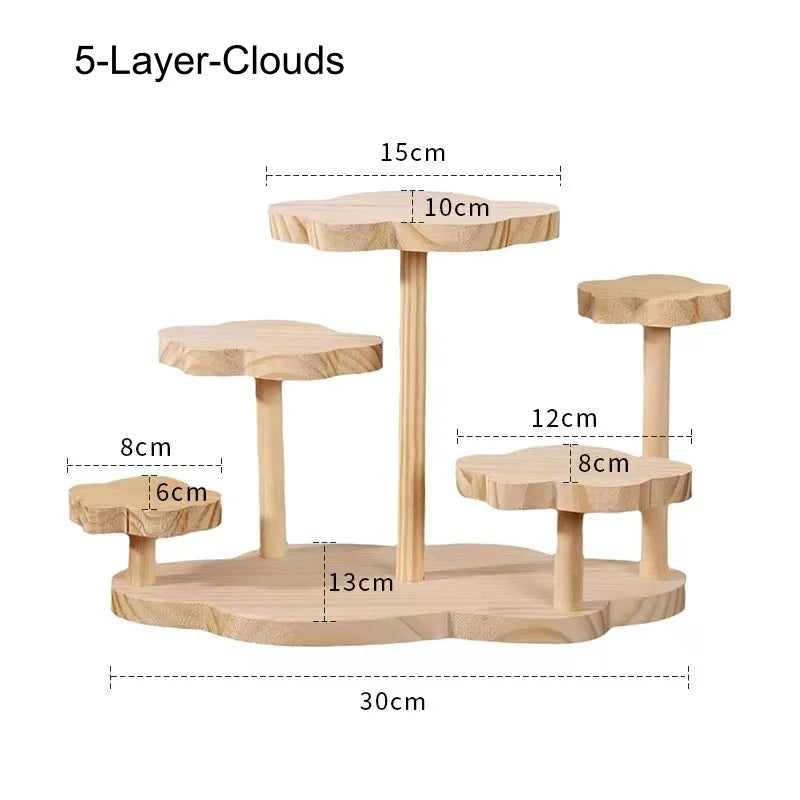 Wooden Tiered Display Stand – Cupcake, Perfume & Spice Rack Tiered Display Stand Babs 5-Layer-Clouds