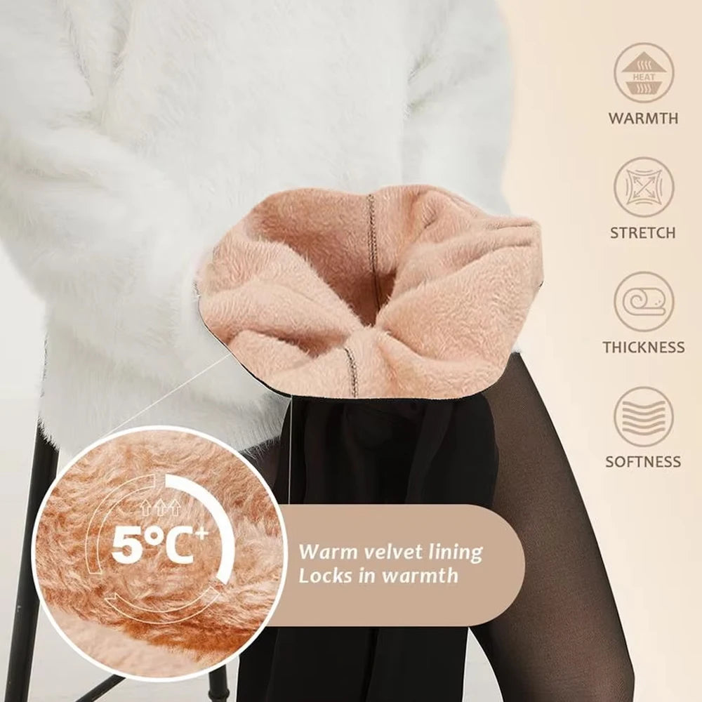 One-Seam Fleece Lined Shaping Leggings – Thermal Sheer Tights Fleece Lined Leggings Babs
