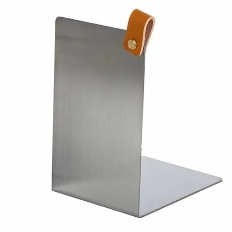 Stainless Steel Bookshelf – Modern Minimalist Desk Book Stand Desk Bookshelf Babs Brown-Large