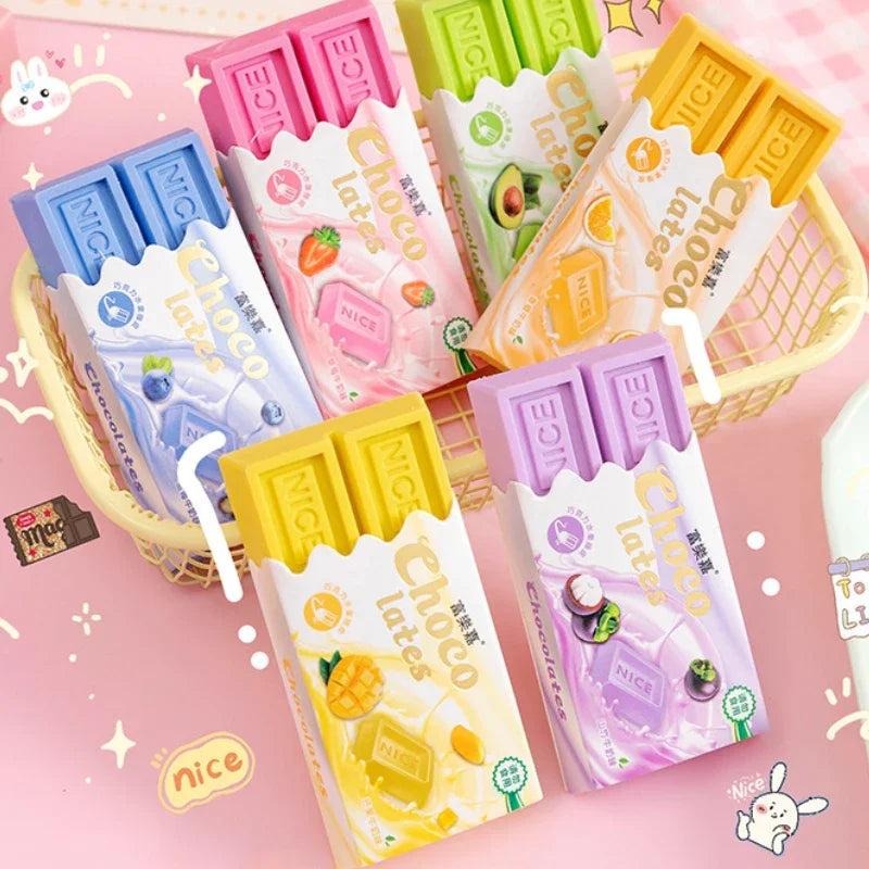 Kawaii Chocolate Design Eraser – Large Cute Rubber School Eraser Novelty Eraser Babs
