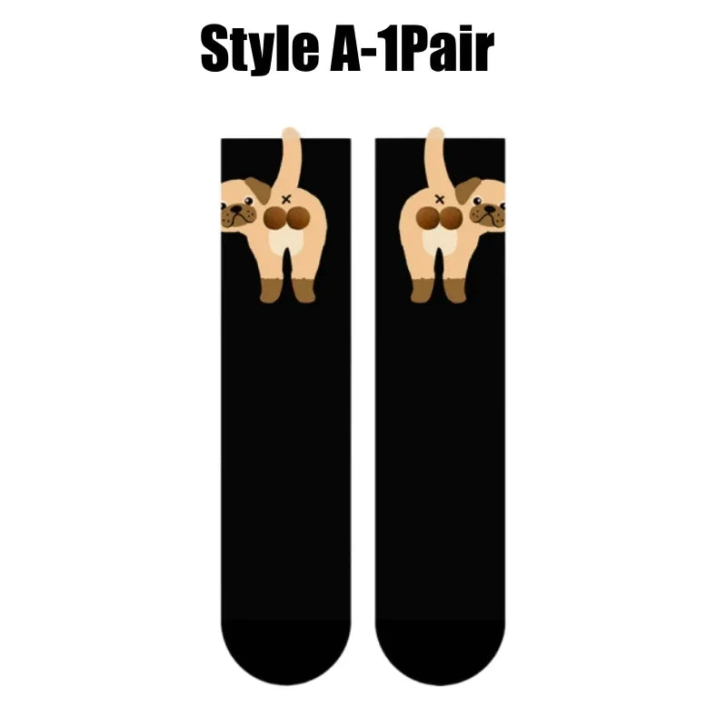 3D Dog Novelty Socks – Cute Animal Socks for Pet Lovers Novelty Animal Socks Babs Dog A-1Pair One Size