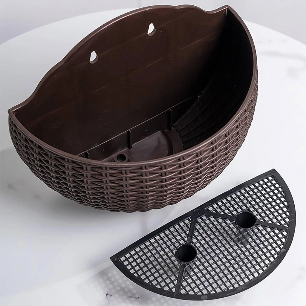 Wall Mounted Rattan Semicircle Hanging Planter Basket Wall Hanging Planter Babs