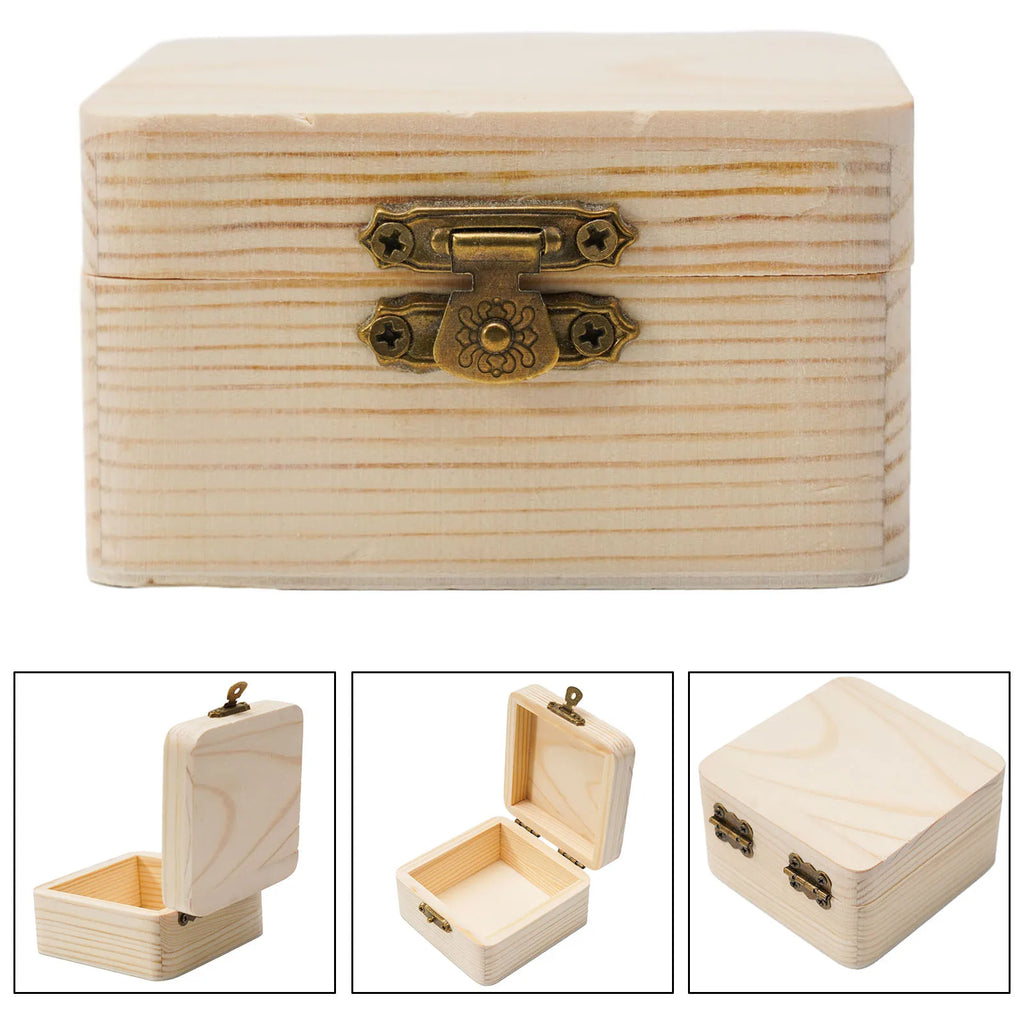 Natural Wood Storage Gift Box 8x8x4.5cm – LEENKEA Wooden Storage Box Babs