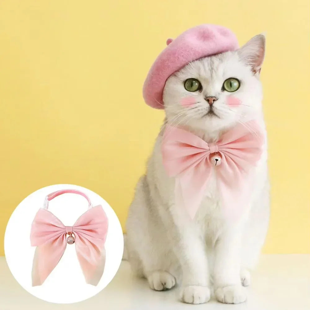 Ribbon Bowtie Breakaway Collar for Cats, Kittens & Small Dogs Pet Bowtie Collar Babs