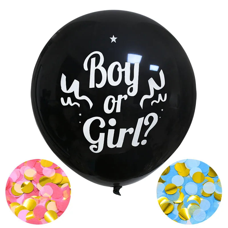 36" Giant Gender Reveal Balloon Set – Blue & Pink Confetti Gender Reveal Balloon Babs Set4 36inch