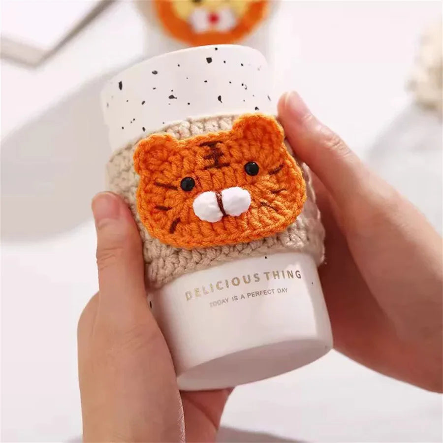 Hand-Knitted Wool Cup Sleeve – Heat-Insulating Drink Cover Wool Cup Sleeve Babs