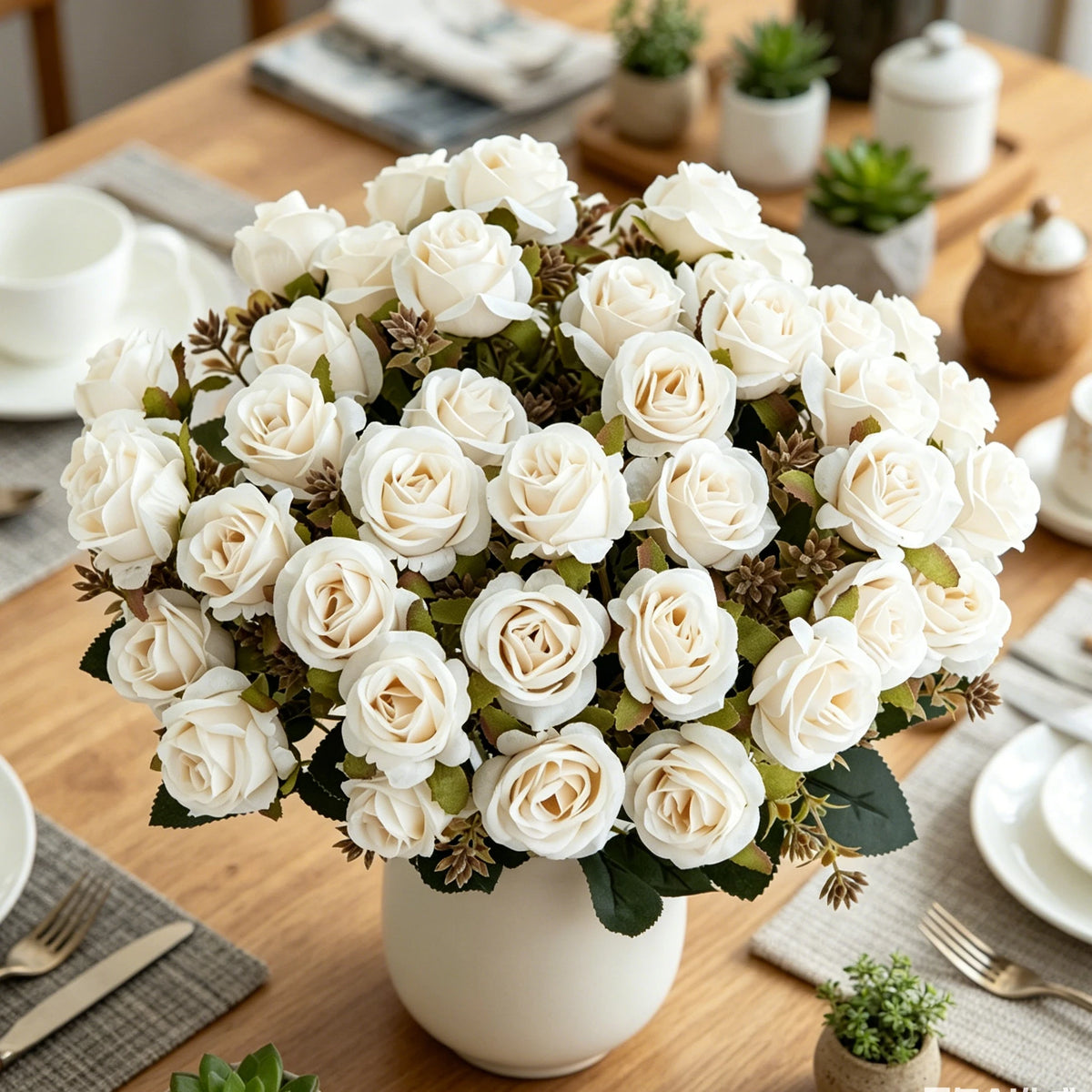 Silk Artificial Carnation Rose Bouquet – Wedding & Home Decor Artificial Flower Bouquet Babs