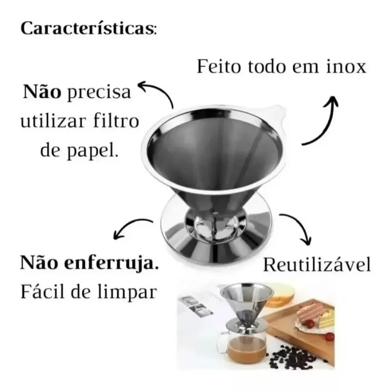 Stainless Steel Cone Coffee Dripper Filter Strainer – Reusable Coffee Dripper Filter Babs