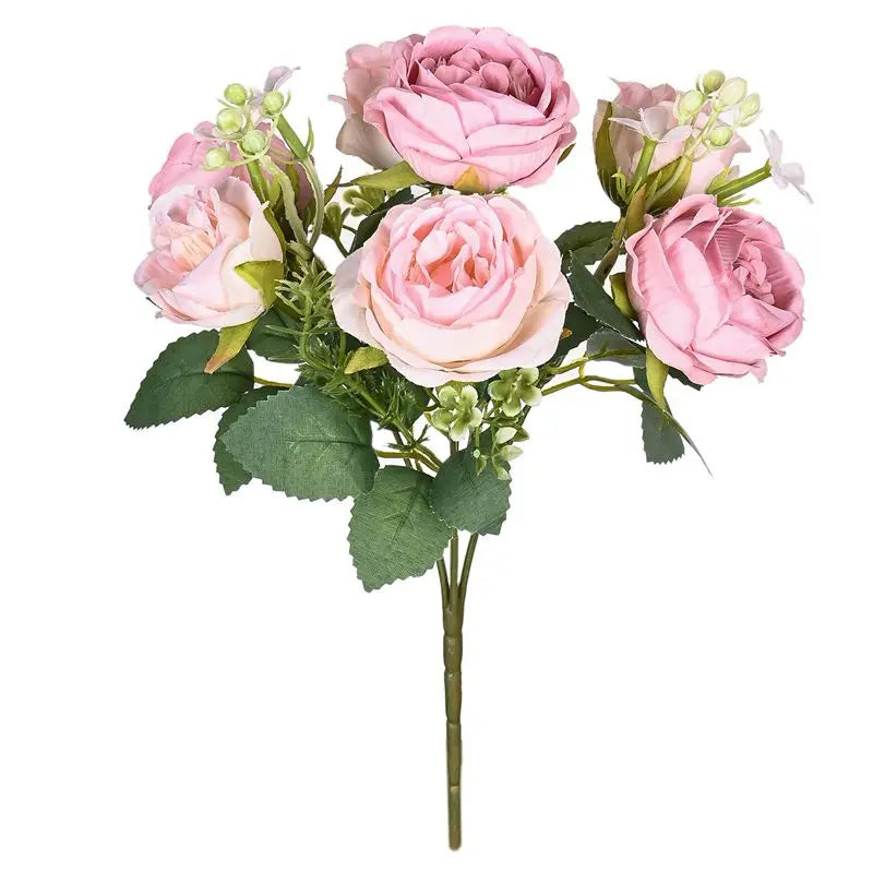 Silk Peony & Rose Artificial Flower Bouquet | Home Décor Artificial Flower Bouquet Babs Pink