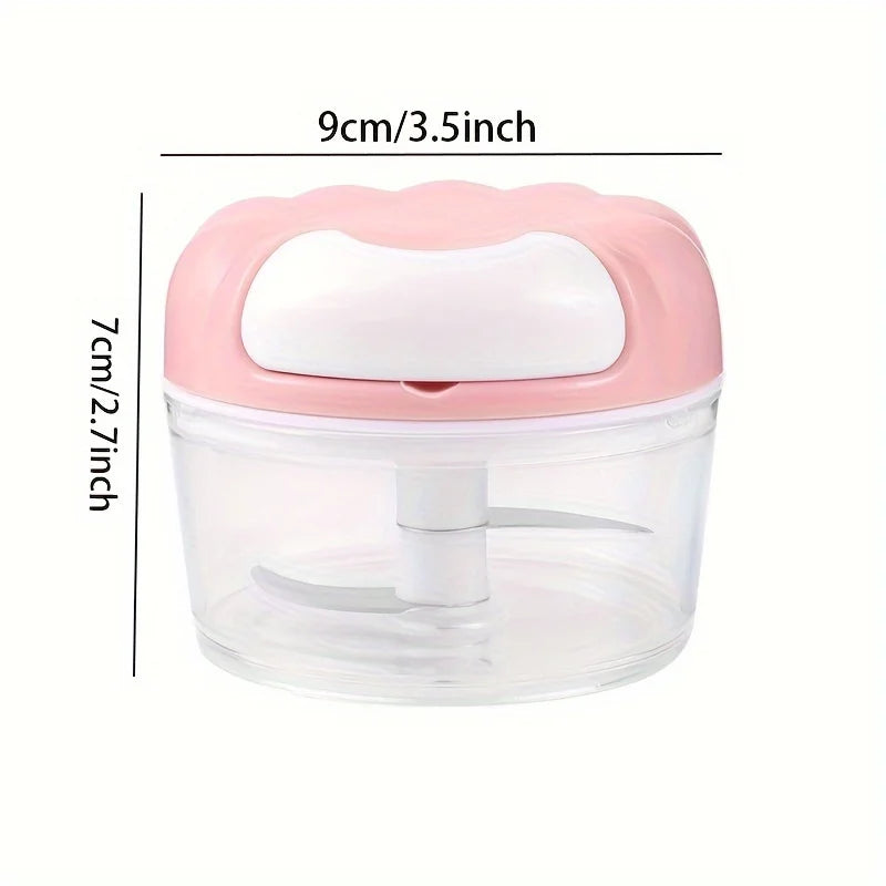 Manual Pull-String Vegetable Chopper with Container | Hand Mincer Manual Food Chopper Babs