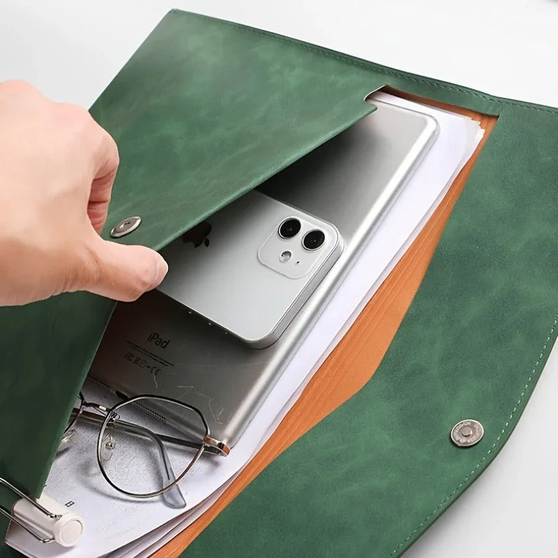 A4 Faux Leather File Folder Bag – Office, School & Laptop Sleeve File Organizer Bag Babs
