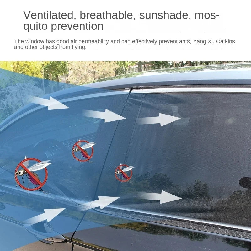 Car Window Sunshade Mesh Curtain – UV Block & Mosquito Net Car Window Sunshade Babs