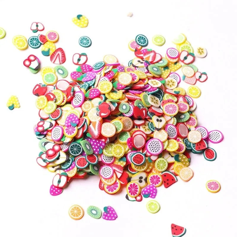 2-Pack Soft Clay Fruit & Feather Nail Art Decoration Pieces Nail Art Decorations Babs