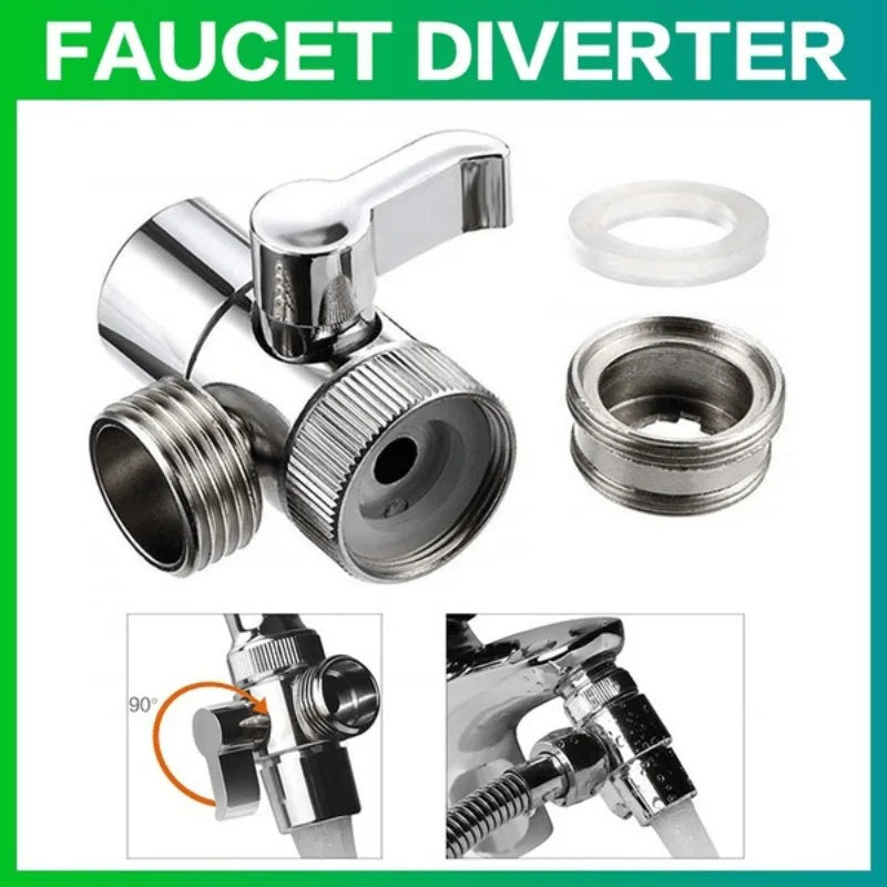 3-Way Faucet Diverter Valve – Adjustable Shower Tee Adapter Shower Diverter Valve Babs