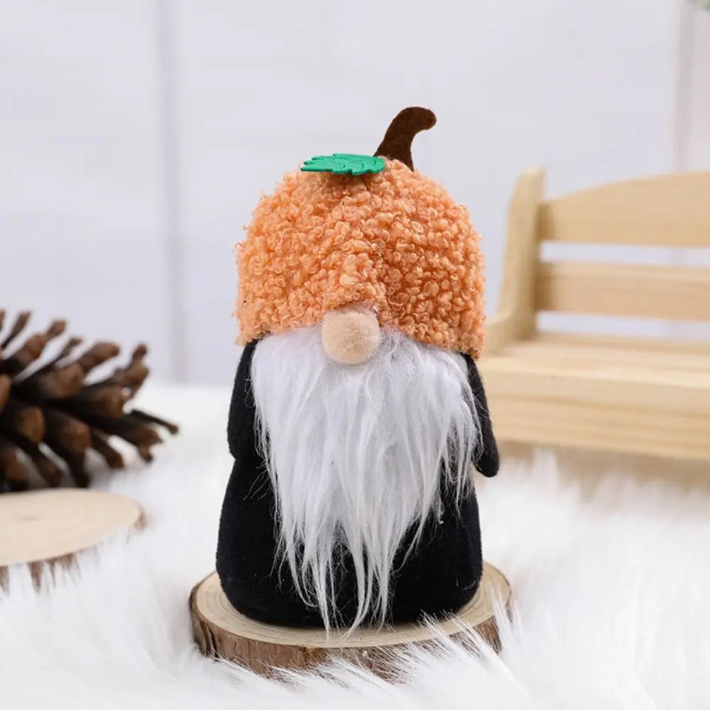 Fall Gnome Figurine Pumpkin Black Cat Halloween Ornament Gnome Figurine Babs