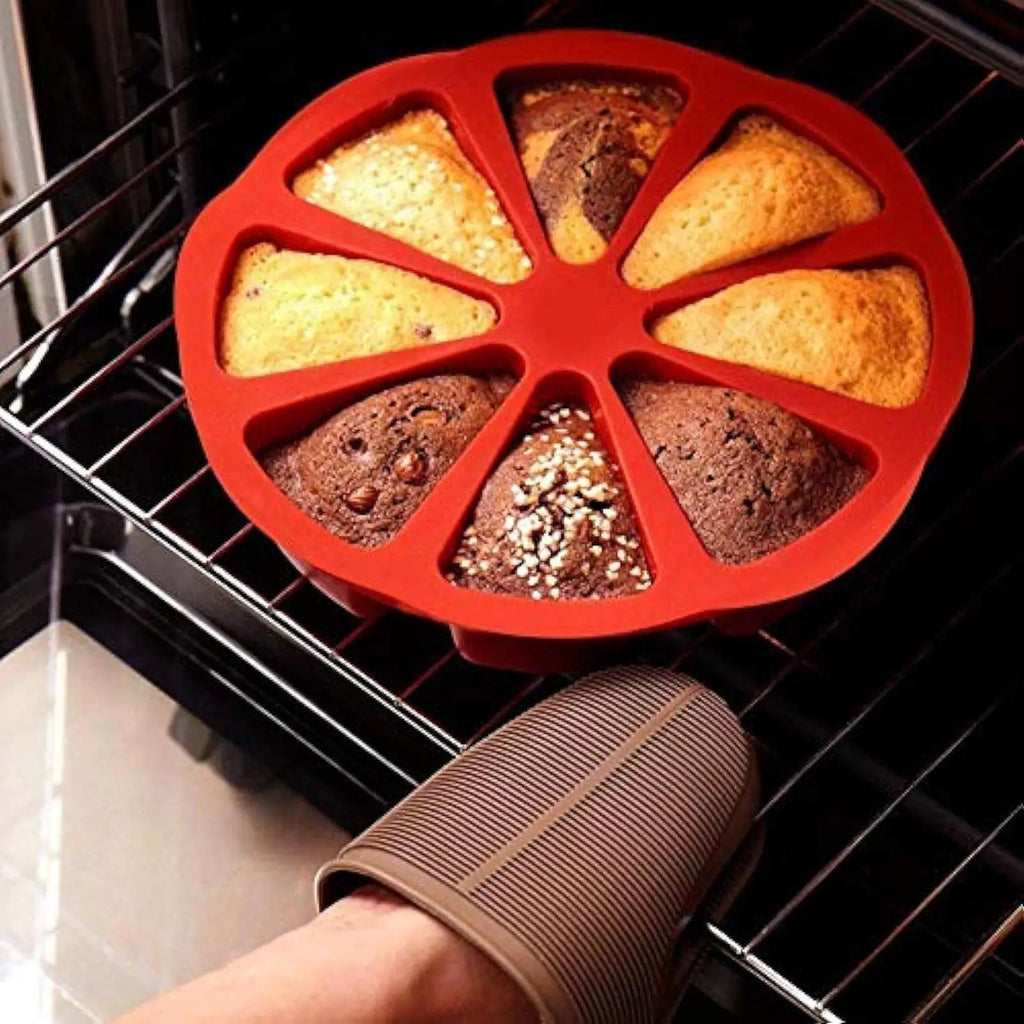 8-Cavity Silicone Triangle Cake Mold – Non-Stick Baking Tray Silicone Baking Mold Babs