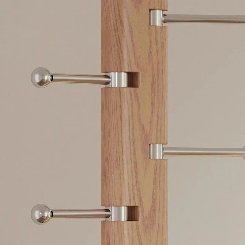 Retro Floor Coat Rack | 5-Hook Minimalist Wood & Metal Stand Floor Coat Rack Babs