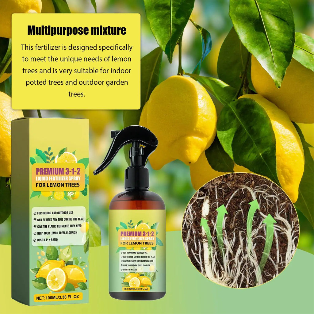 Lemon Tree Liquid Fertilizer – Organic Leaf Growth Spray 100ml Liquid Plant Fertilizer Babs