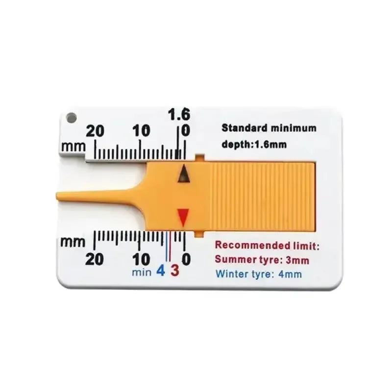 Tire Tread Depth Gauge 0-20mm | Car Truck Motorcycle Tire Depth Gauge Babs Yellow