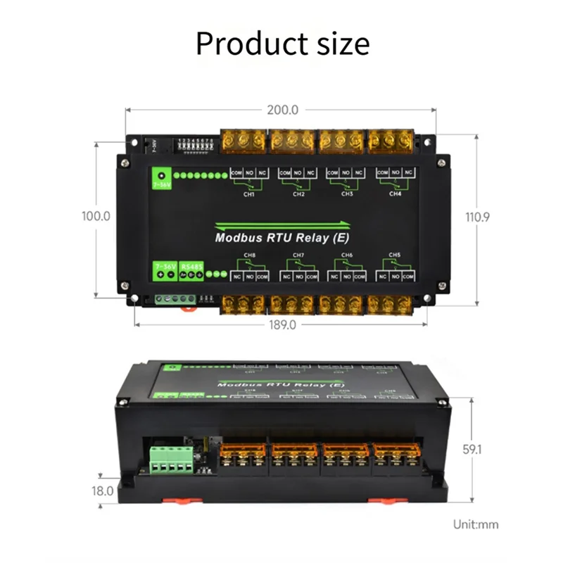 8-Channel RS485 Relay Module Modbus RTU 30A | Industrial Industrial Relay Module Babs