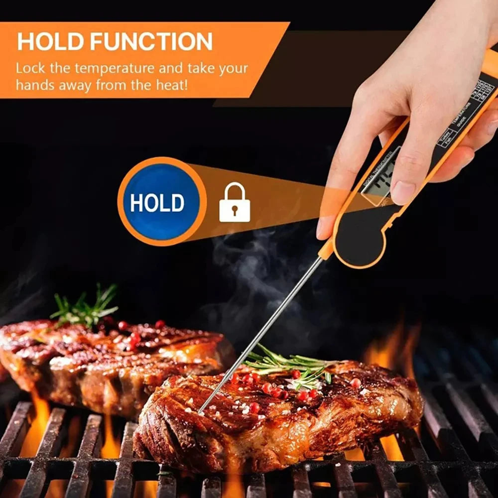Foldable Digital Food Thermometer – Instant Read Meat & BBQ Digital Food Thermometer Babs