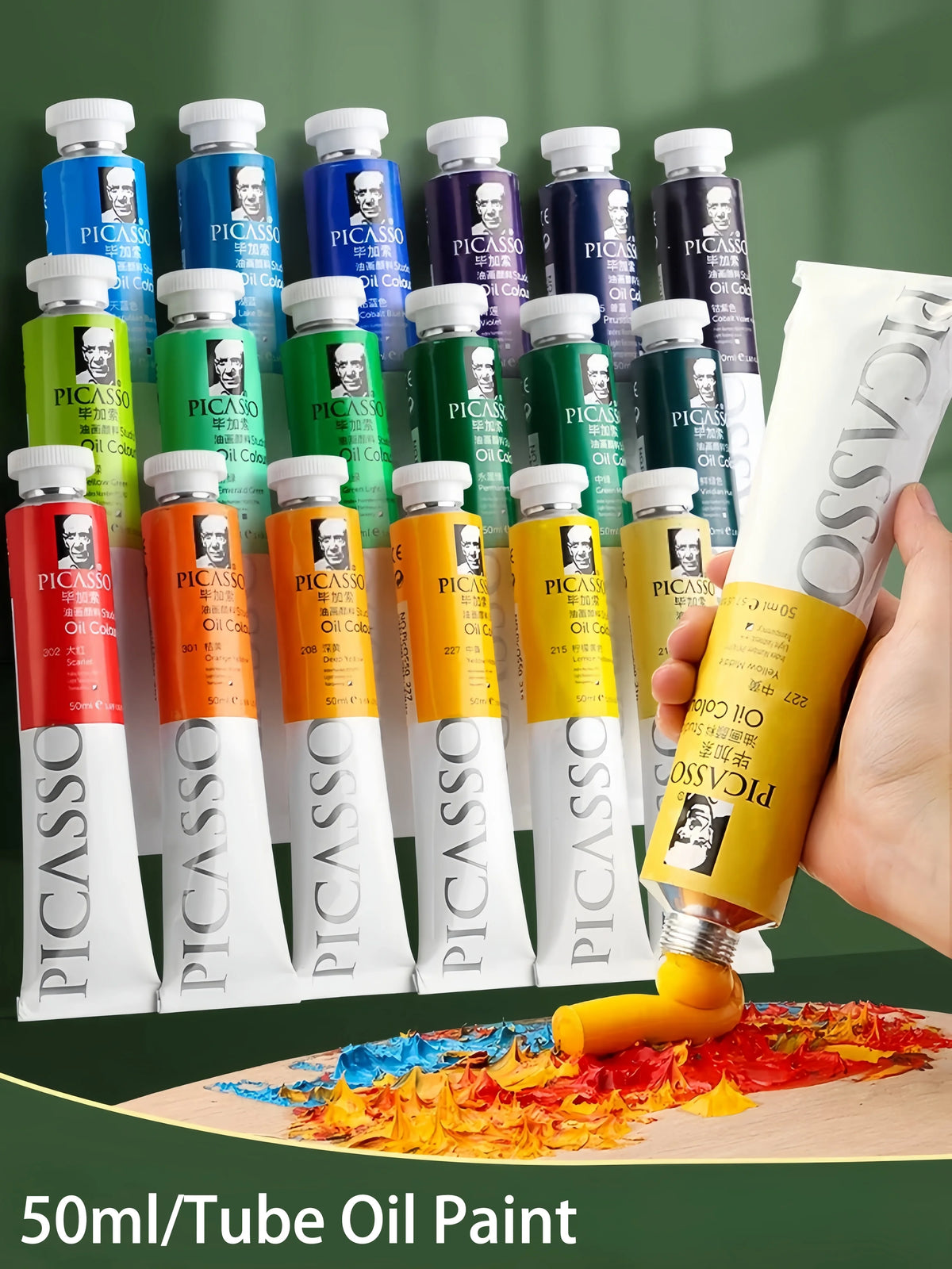 50ml Large Tube Oil Paints – Non-Toxic, Mixable Art Supplies Oil Paint Set Babs