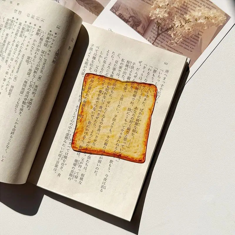 Cute Bread Acrylic Bookmark – Toast & Croissant Gift Acrylic Bookmark Babs