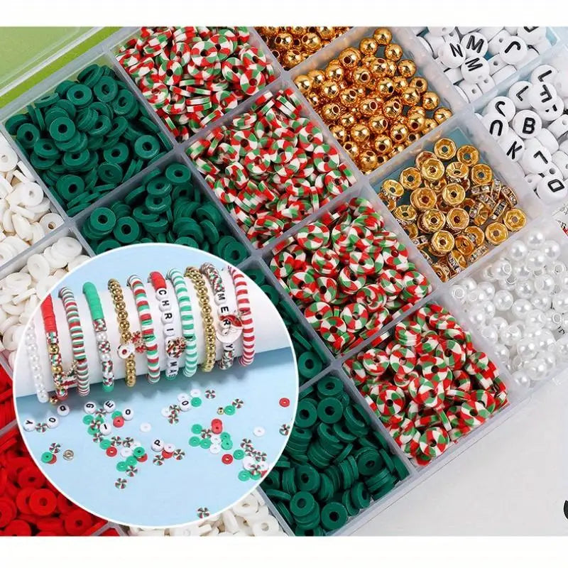 Christmas Jewelry Making Kit – Stone & Polymer Clay Beads Set Jewelry Making Kit Babs