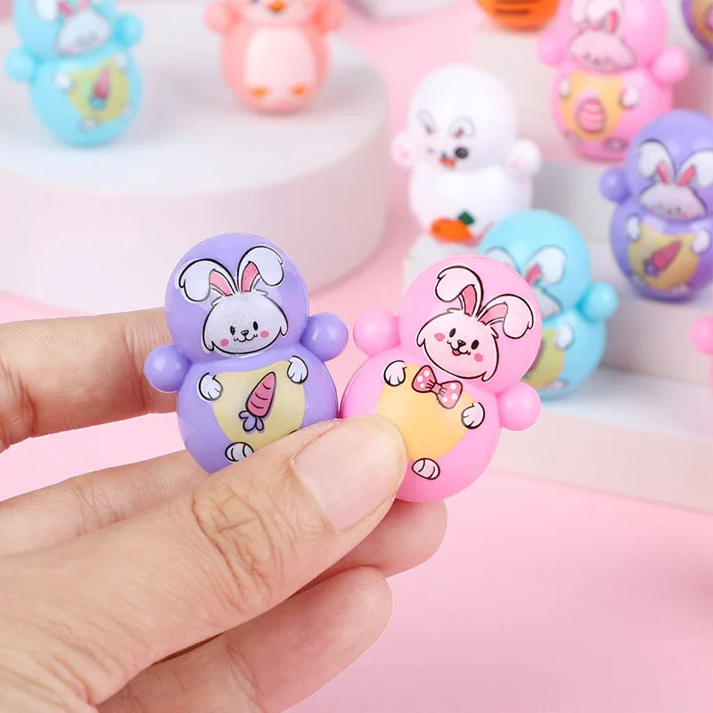 Mini Rabbit Tumbler Toys 12-36Pcs Easter Basket Fillers Kids Party Favor Toy Babs