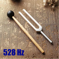 528Hz Aluminum Tuning Fork with Mallet – Chakra & Yoga Set Sound Healing Fork Babs 2pcs