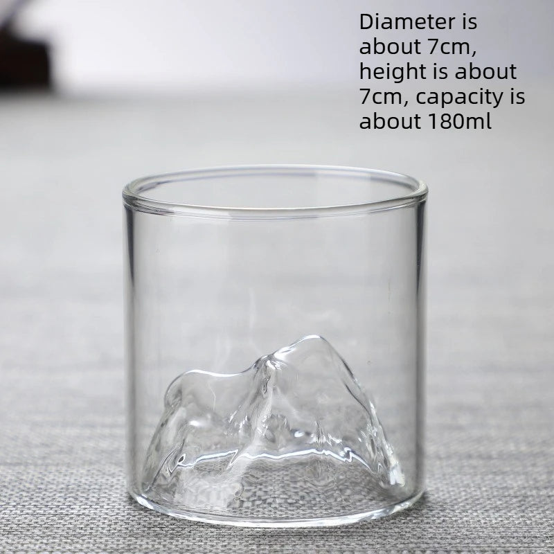 Mountain Range Whiskey Glass – 3D Borosilicate Drinkware Whiskey Glass Babs A-180ml 101-200ml