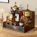 Wooden Wine Rack Vertical Display Holder – Luxury Bar Decor Wine Rack Babs Brown-with Glass