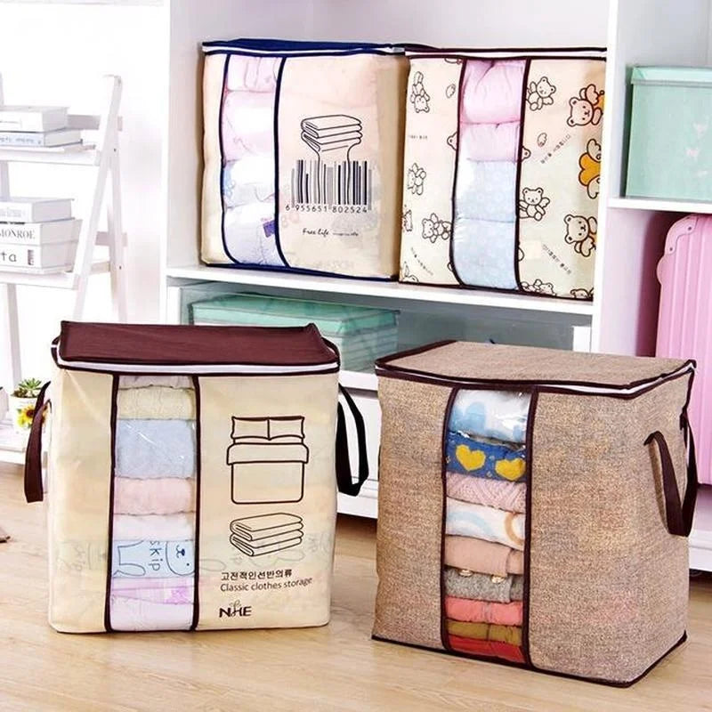 Non-Woven Portable Clothes Storage Bag | Folding Closet Organizer Clothes Storage Bag Babs