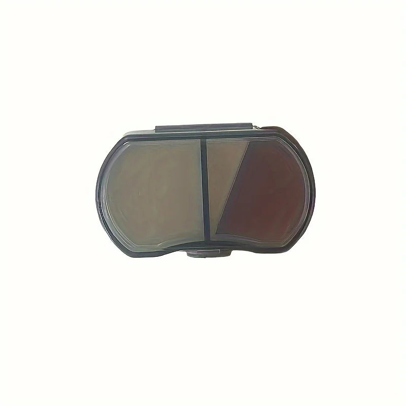 2-Grid Mini Portable Pill Box – Transparent, Waterproof Sealed Pill Organizer Box Babs Black