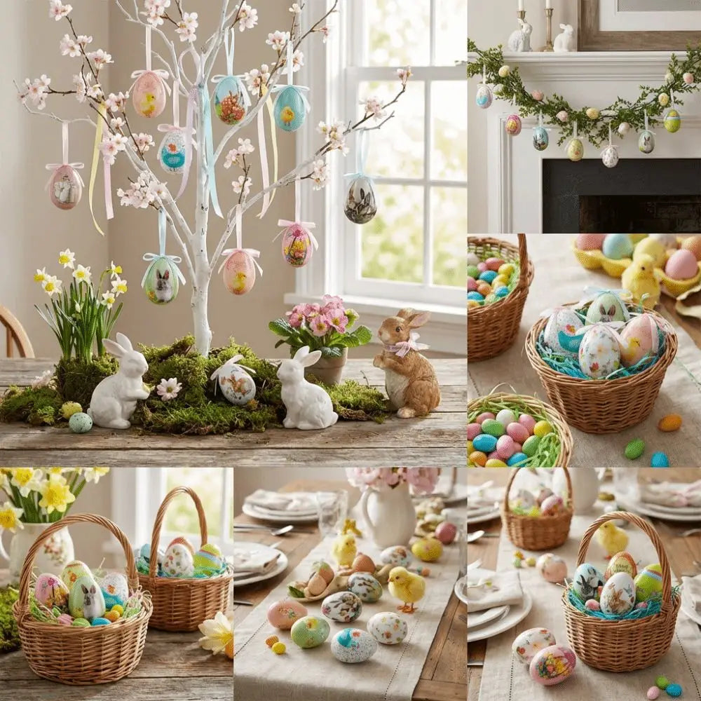 Painted Foam Easter Eggs DIY Pendants – Colorful Set of 3 Easter Egg Ornaments Babs
