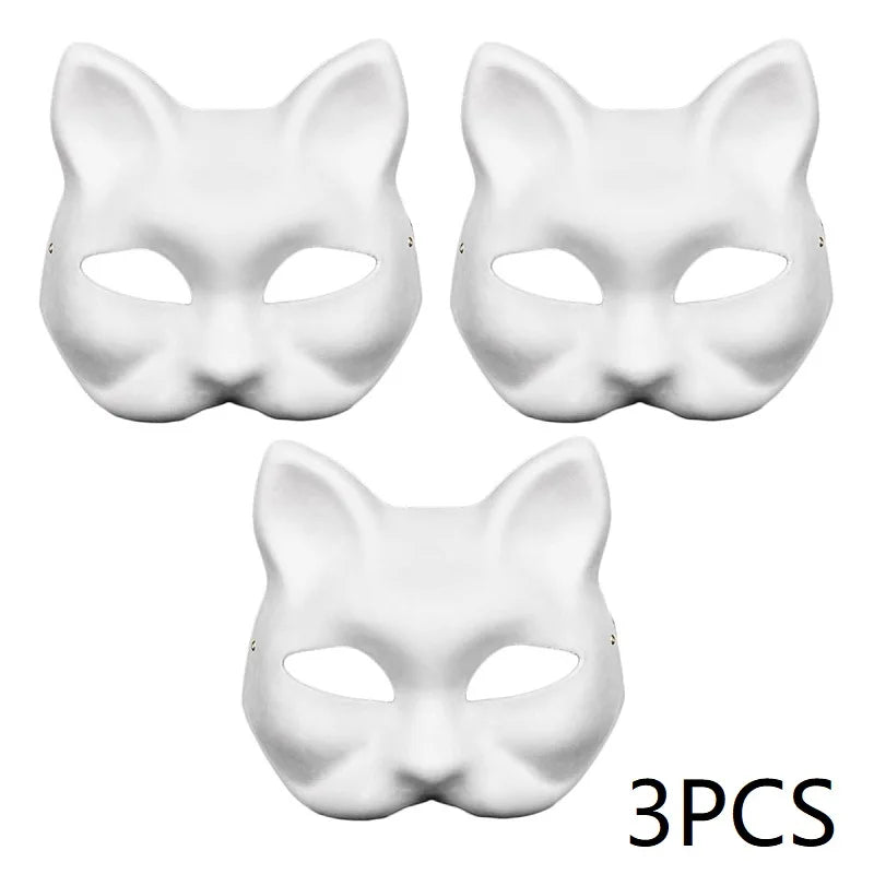 Cat & Fox Paper Masks for Crafts & Costume – 3/5 Pack Paper Costume Mask Babs 3PCS