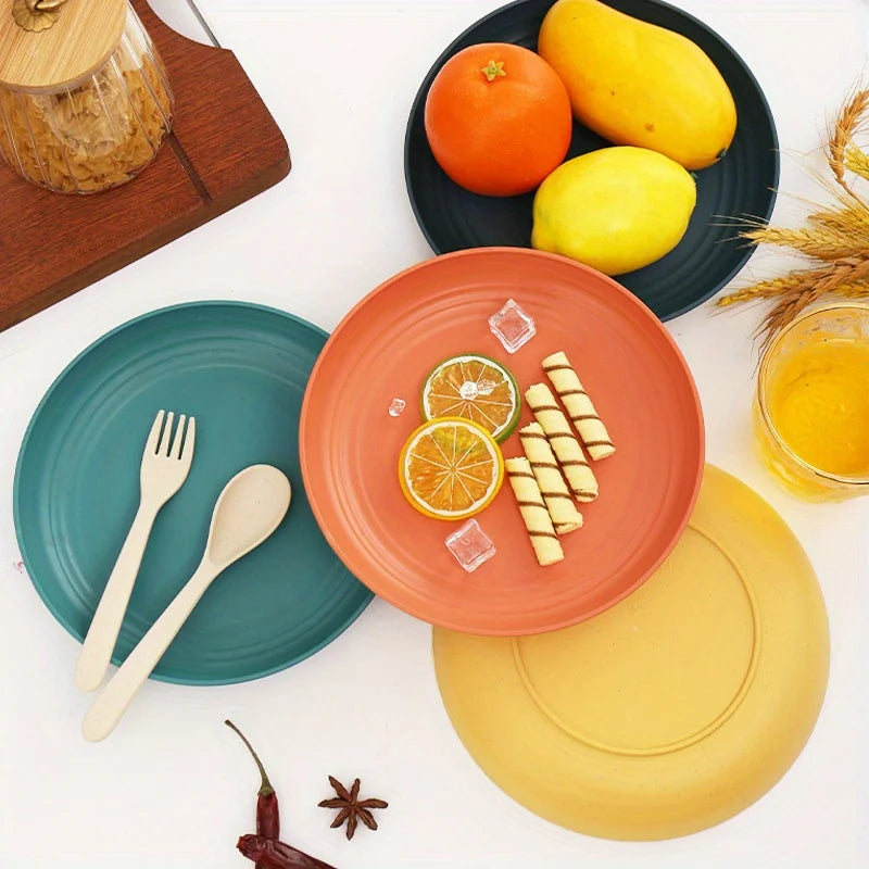 4-Pack Durable Plastic Camping Plates – Dinner & Candy Plates Camping Dinner Plates Babs 4pcs