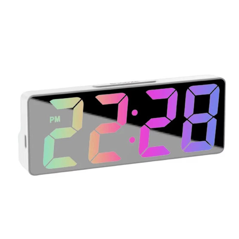 LED Digital Alarm Clock – Voice Control, 12/24H, USB or Battery Digital Alarm Clock Babs Multicolor white