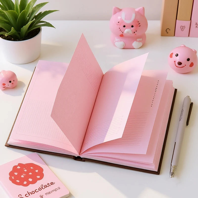 Strawberry Chocolate A6 Notebook – Kawaii Pink Journal & Planner Kawaii Notebook Babs