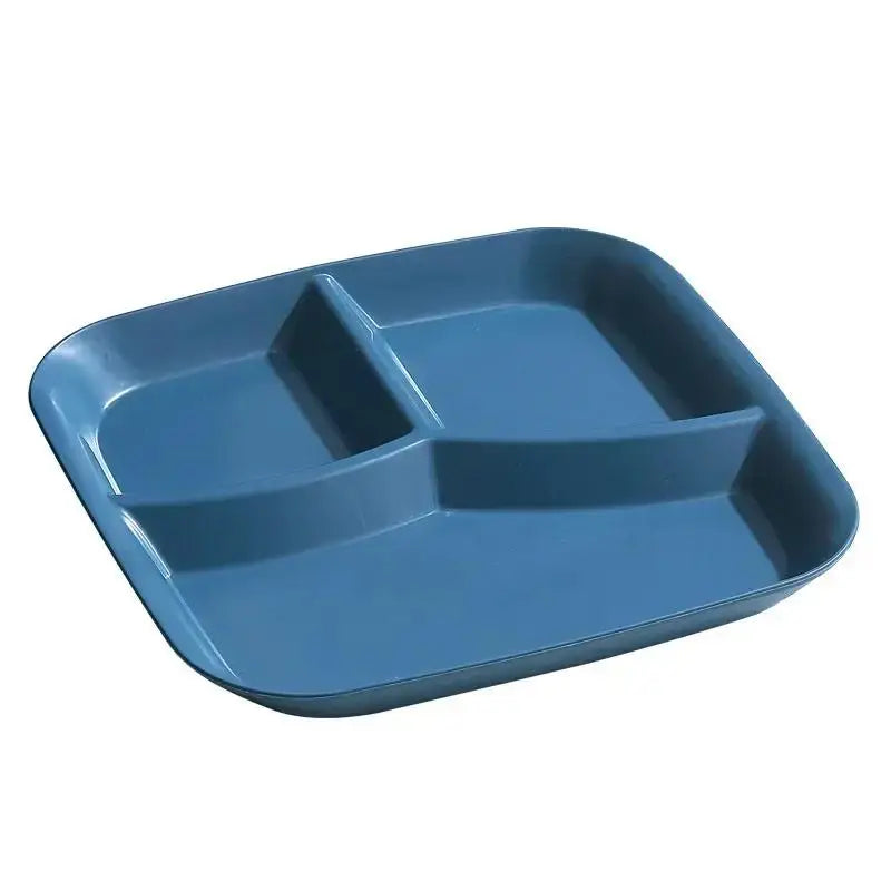 3-Grid Divided Dining Plate – Dishwasher & Microwave Safe PP Divided Dining Plate Babs blue