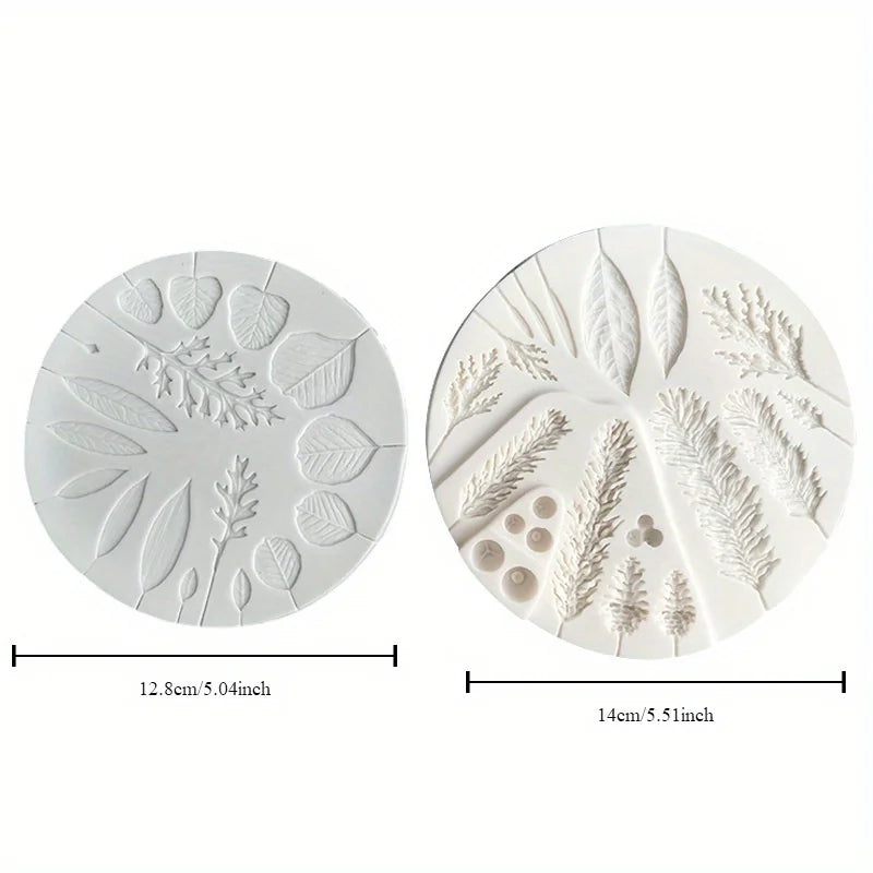 2pc Silicone Wreath Mold – Leaf & Pine Cone Crafting Set Silicone Craft Mold Babs 2pcs set
