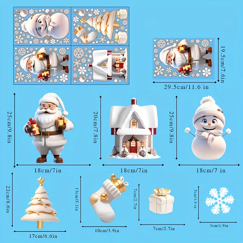 Christmas Window Clings – Santa & Snowman Holiday Stickers Window Clings Babs Christmas stickers 29.5x19.5cm