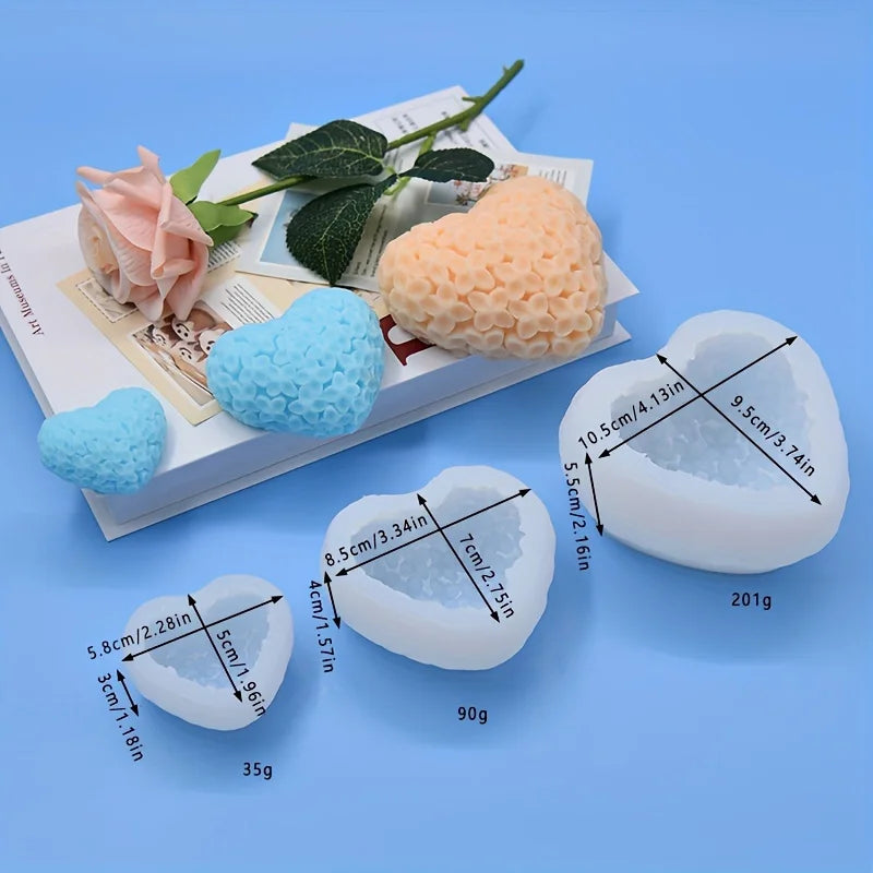 Silicone Heart Rose Candle & Soap Making Mold – 1pc Silicone Craft Mold Babs