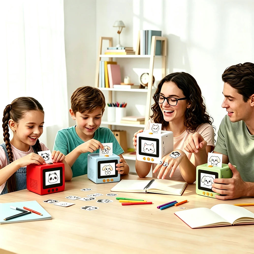 AI Voice Mini Thermal Sticker Printer – HD Screen, Kids Gift Mini Thermal Printer Babs